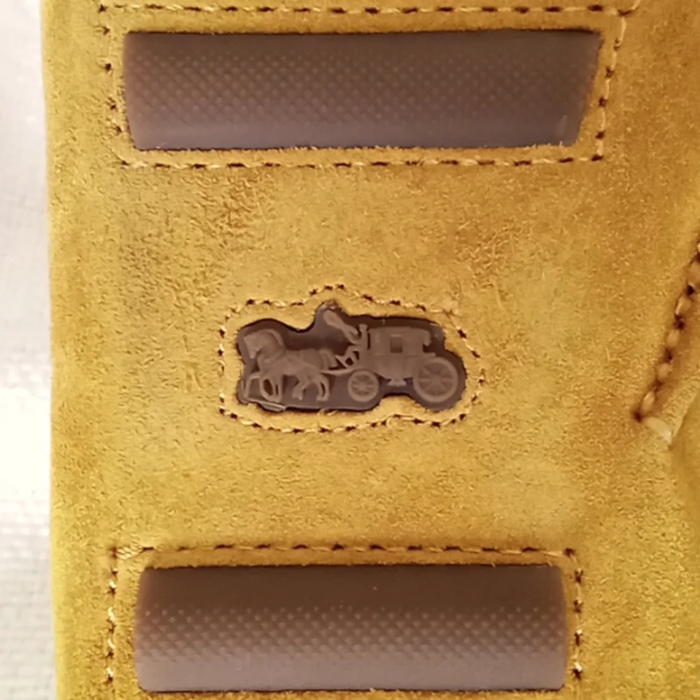 Coach Suede Driving Moccasins EUC Mustard Yellow Size 8.5 - Picture 5 of 9